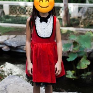 Harajuku Mini red velvet tuxedo Christmas dress